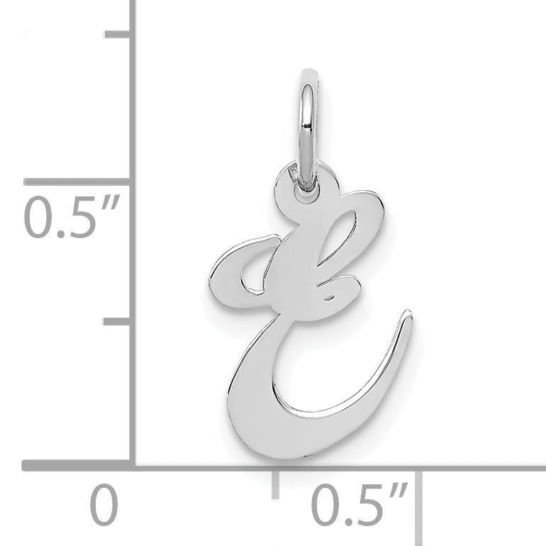 10K Weißgold Klein Fantasie Schreibschrift Initiale E Charm