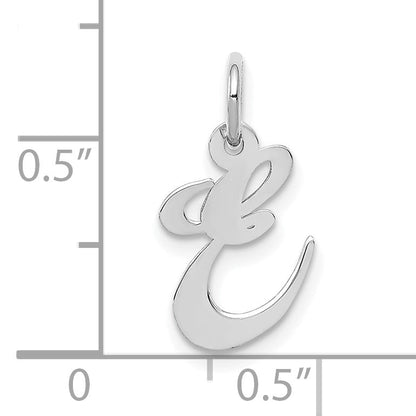 10K Weißgold Klein Fantasie Schreibschrift Initiale E Charm