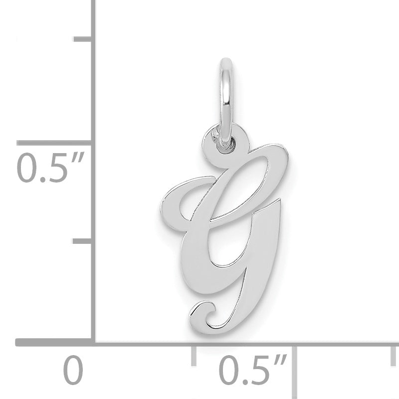 10K Weißgold Klein Fantasie Schreibschrift Initiale G Charm