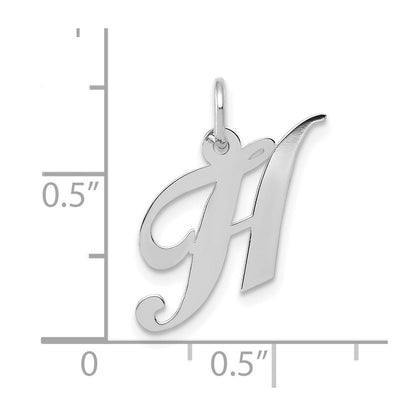10K Weißgold Klein Fantasie Schreibschrift Initiale H Charm