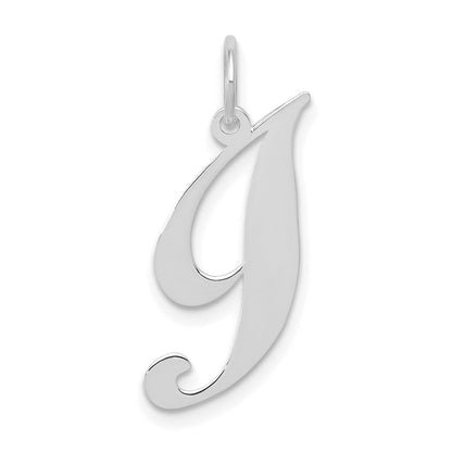 10K Weißgold Klein Fantasie Schreibschrift Initiale I Charm