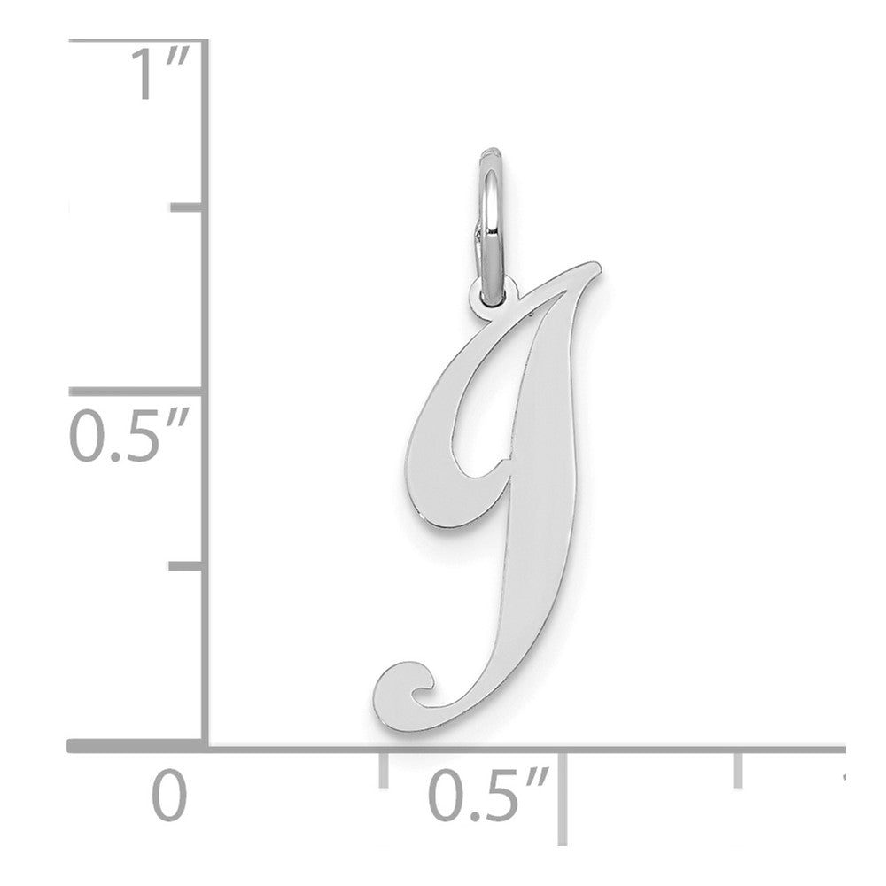 10K Weißgold Klein Fantasie Schreibschrift Initiale J Charm