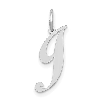 10K Weißgold Klein Fantasie Schreibschrift Initiale J Charm