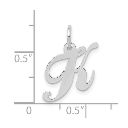 10K Weißgold Klein Fantasie Schreibschrift Initiale K Charm