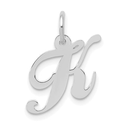 10K Weißgold Klein Fantasie Schreibschrift Initiale K Charm