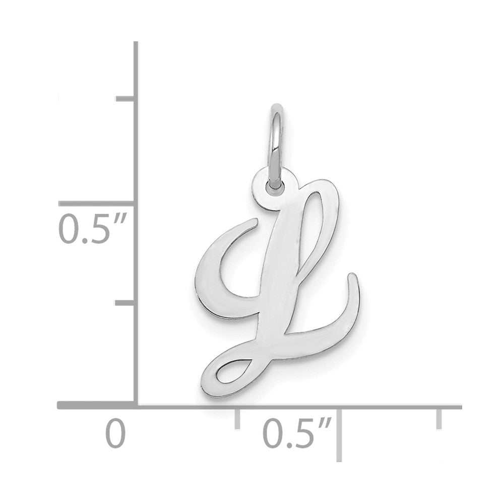 10K Weißgold Klein Fantasie Schreibschrift Initiale L Charm