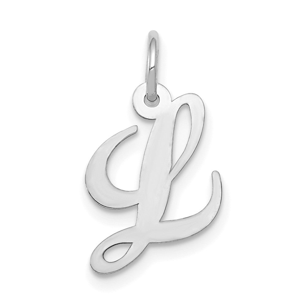 10K Weißgold Klein Fantasie Schreibschrift Initiale L Charm