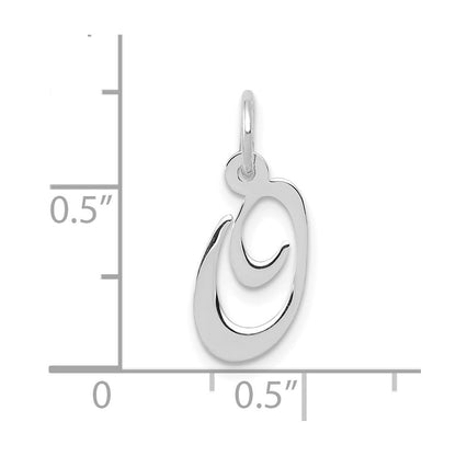 10K Weißgold Klein Fantasie Schreibschrift Initiale O Charm