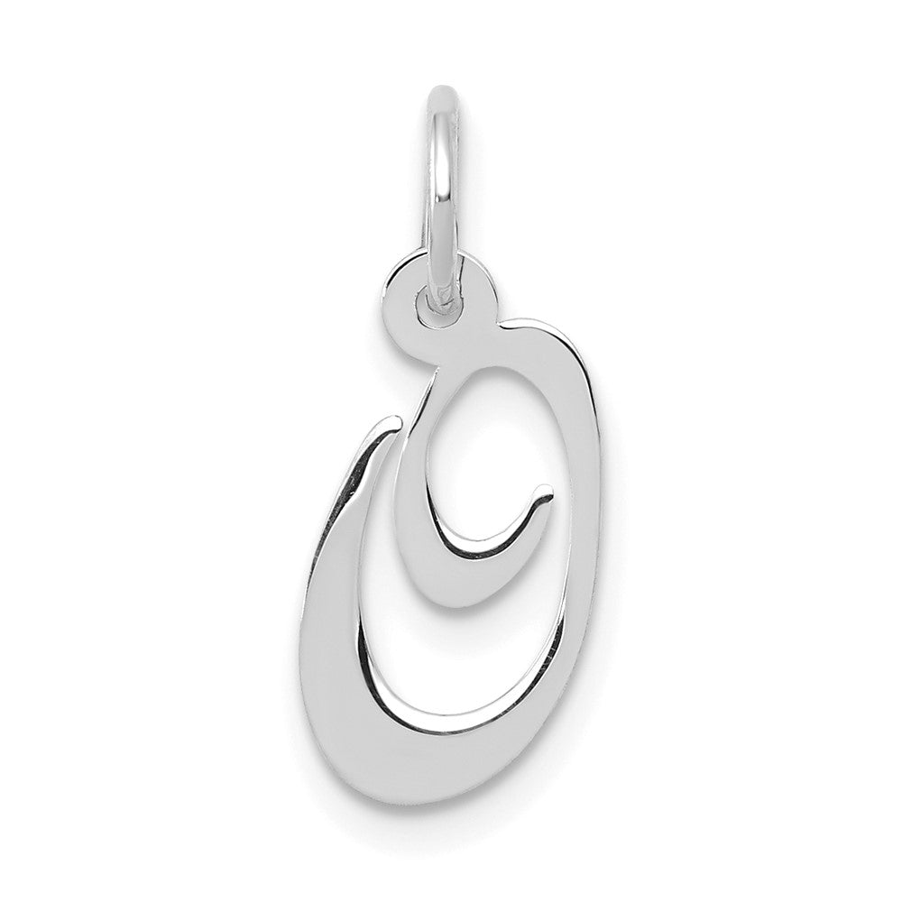 10K Weißgold Klein Fantasie Schreibschrift Initiale O Charm