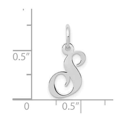 10K Weißgold Klein Fantasie Schreibschrift Initiale S Charm