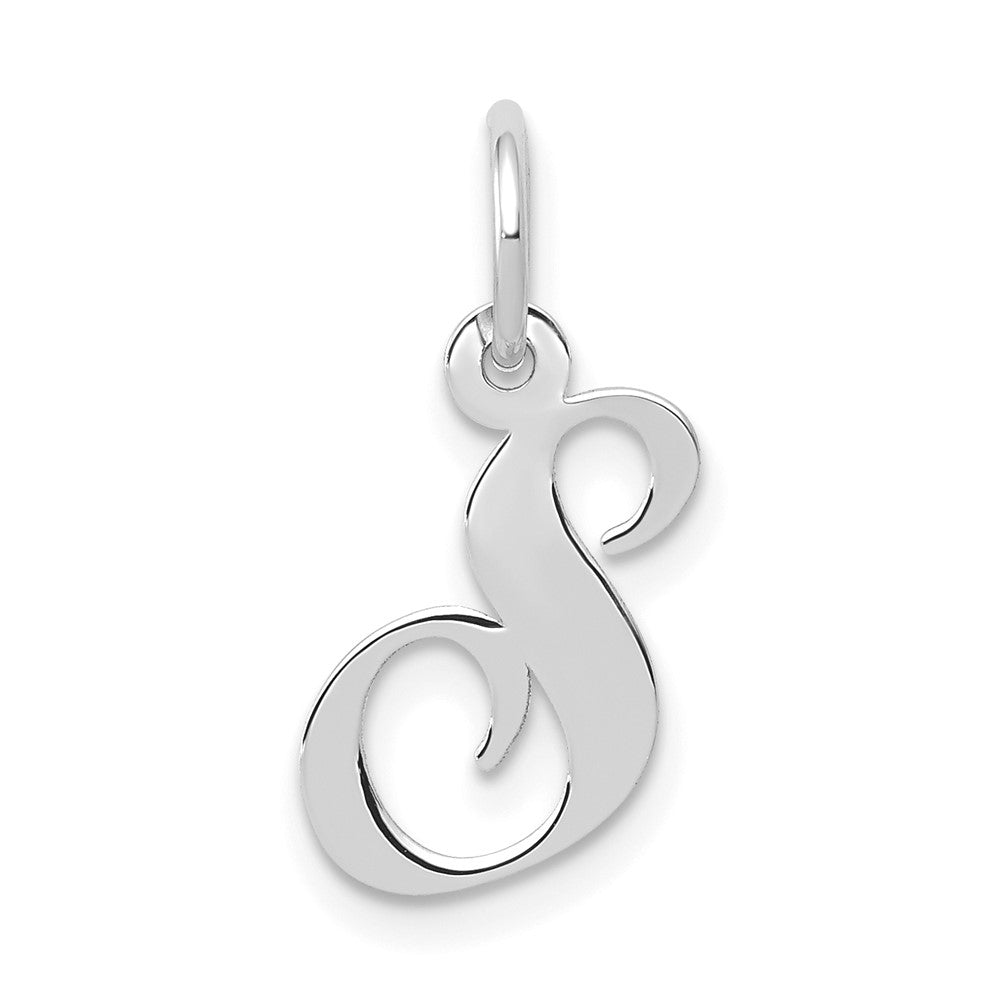 10K Weißgold Klein Fantasie Schreibschrift Initiale S Charm