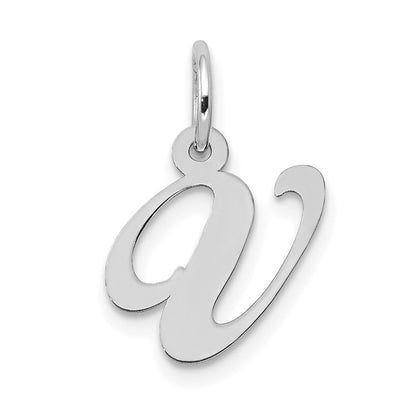 10K Weißgold Klein Fantasie Schreibschrift Initiale V Charm