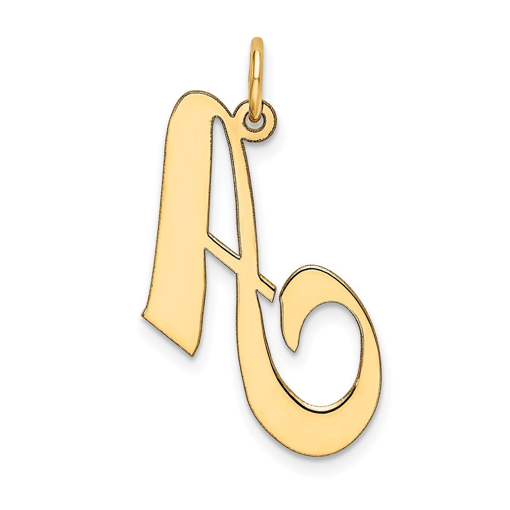 10K Gelbgold Groß Fantasie Schreibschrift Buchstabe A Initiale Charm