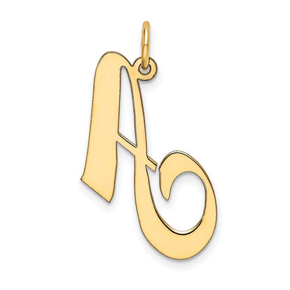10K Gelbgold Groß Fantasie Schreibschrift Buchstabe A Initiale Charm