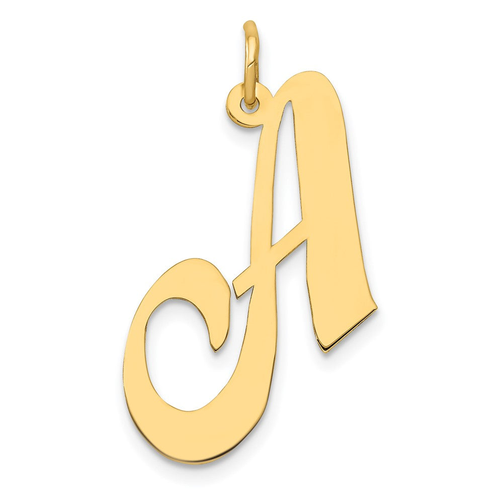 10K Gelbgold Groß Fantasie Schreibschrift Buchstabe A Initiale Charm