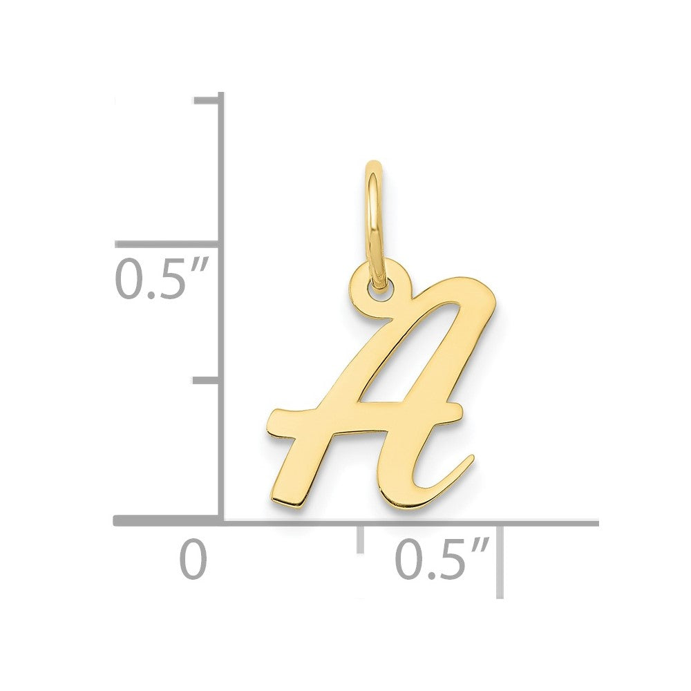 10K Gelbgold Klein Schreibschrift Initiale A Charm