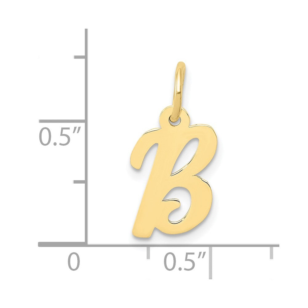 10K Gelbgold Klein Schreibschrift Initiale B Charm