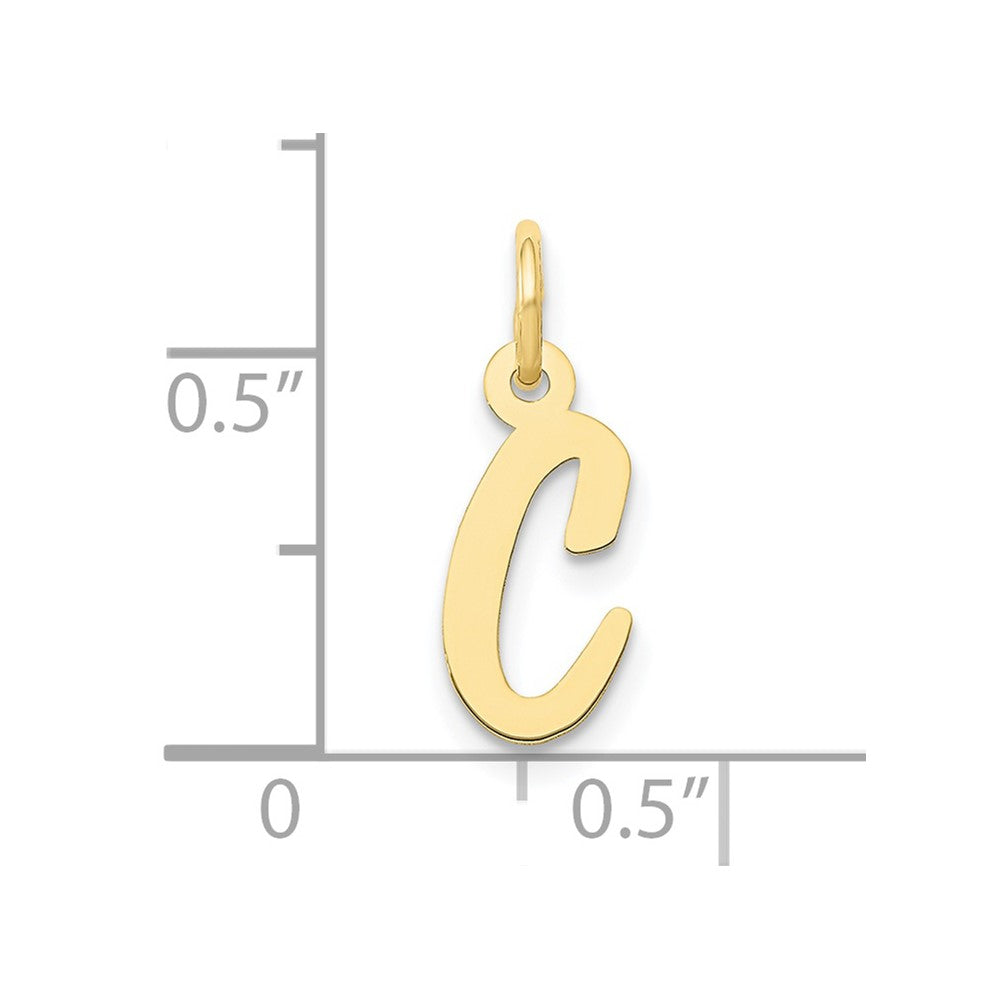 10K Gelbgold Klein Schreibschrift Initiale C Charm