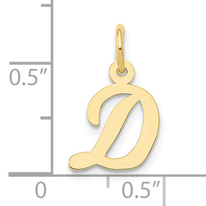 10K Gelbgold Klein Schreibschrift Initiale D Charm