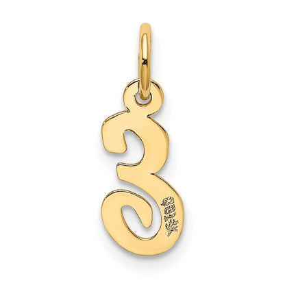 10K Gelbgold Klein Schreibschrift Initiale E Charm