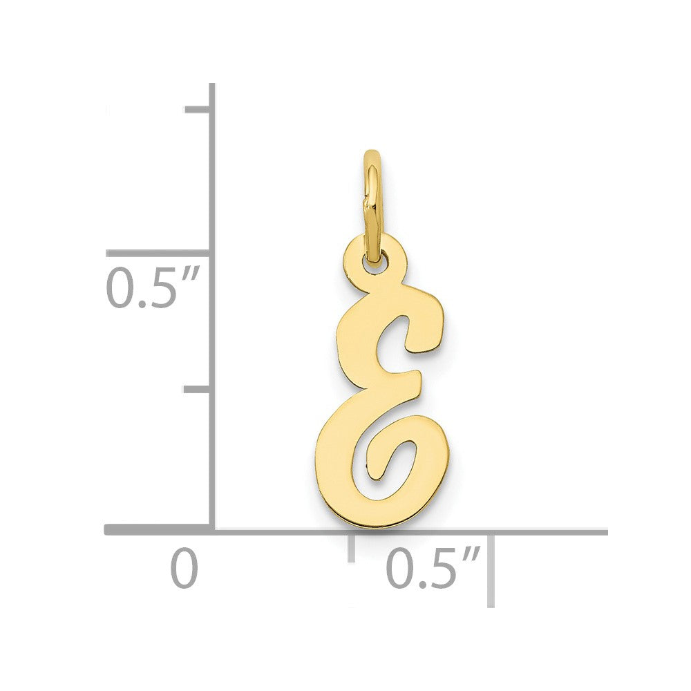 10K Gelbgold Klein Schreibschrift Initiale E Charm