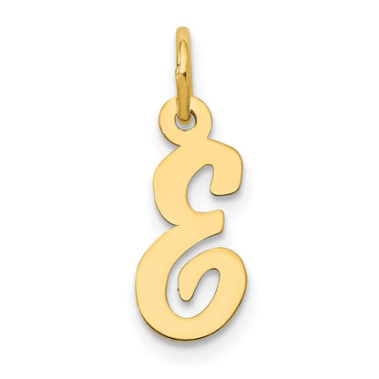 10K Gelbgold Klein Schreibschrift Initiale E Charm