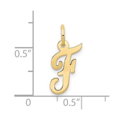 10K Gelbgold Klein Schreibschrift Initiale F Charm