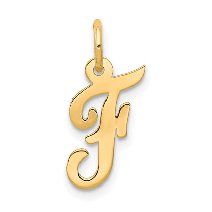 10K Gelbgold Klein Schreibschrift Initiale F Charm