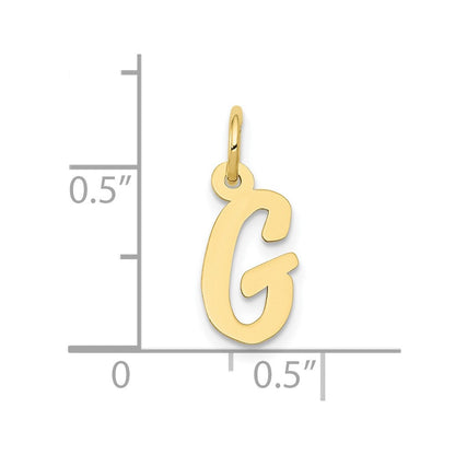 10K Gelbgold Klein Schreibschrift Initiale G Charm