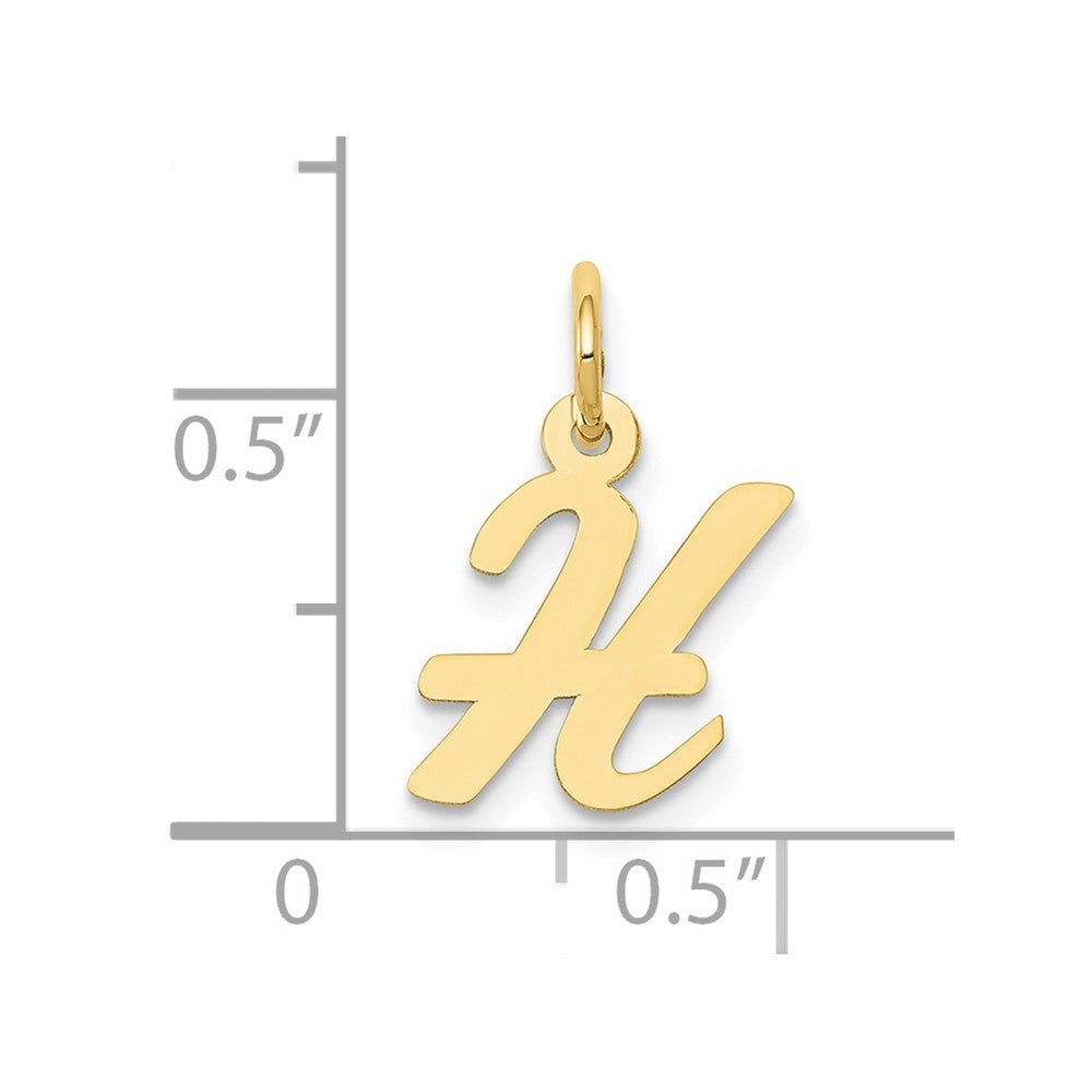 10K Gelbgold Klein Schreibschrift Initiale H Charm