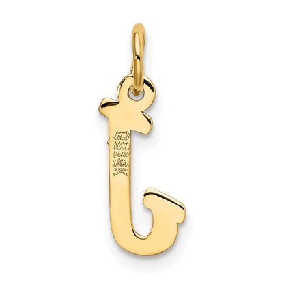 10K Gelbgold Klein Schreibschrift Initiale J Charm