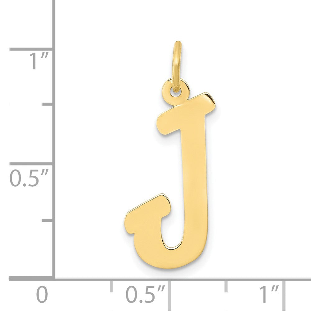 10K Gelbgold Klein Schreibschrift Initiale J Charm
