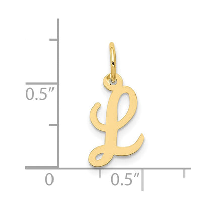 10K Gelbgold Klein Schreibschrift Initiale L Charm