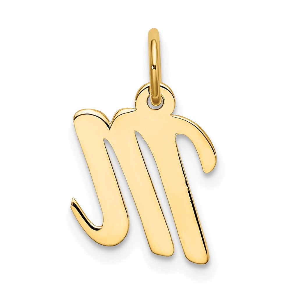 10K Gelbgold Klein Schreibschrift Initiale M Charm