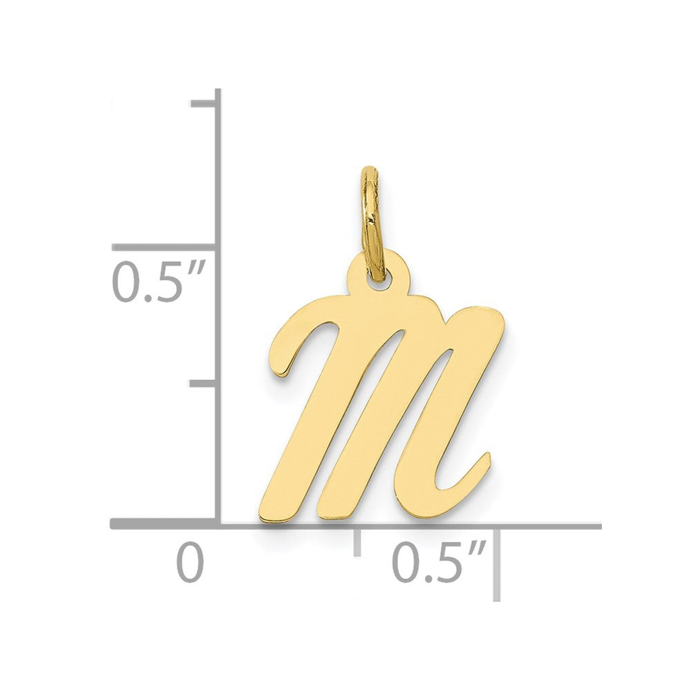 10K Gelbgold Klein Schreibschrift Initiale M Charm