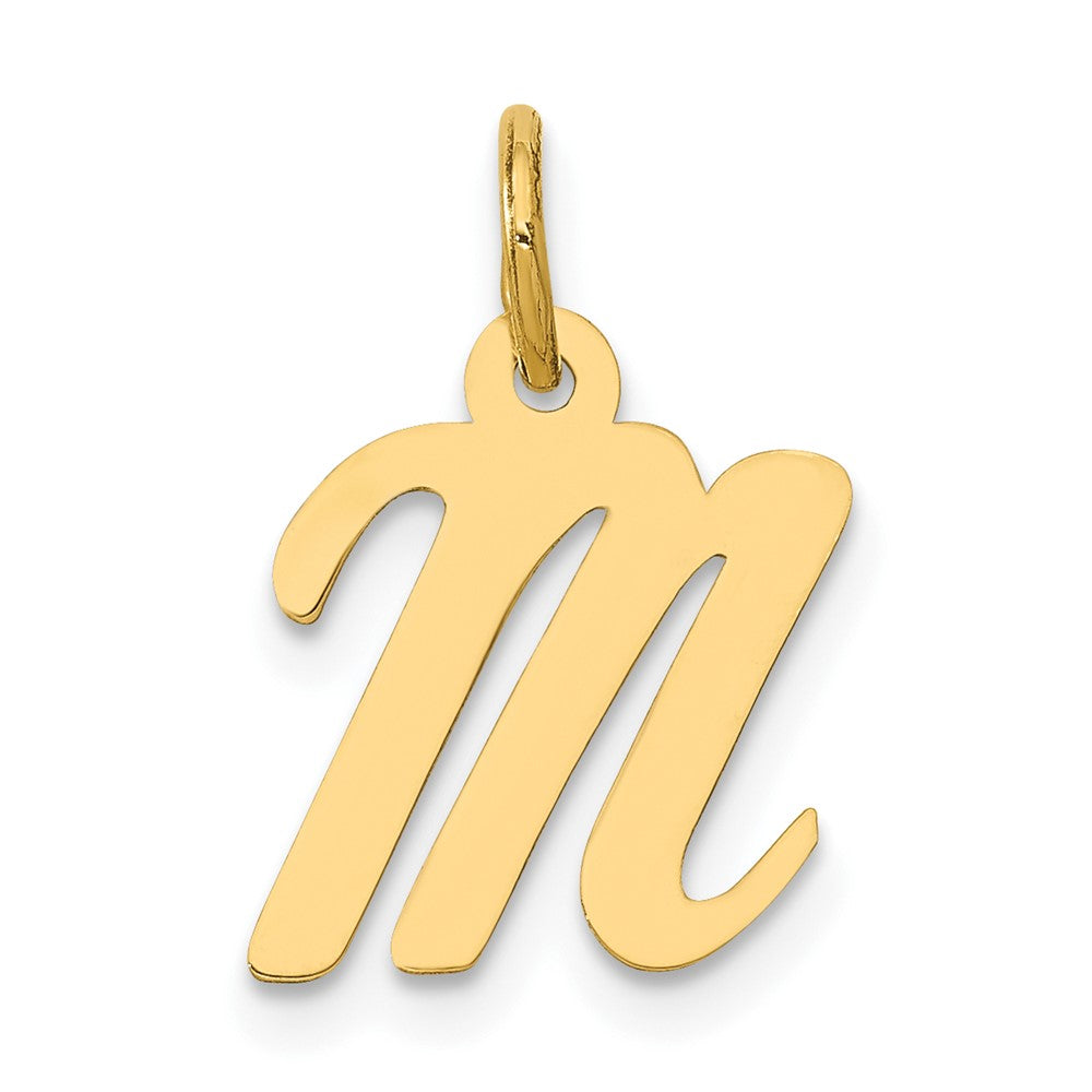 10K Gelbgold Klein Schreibschrift Initiale M Charm