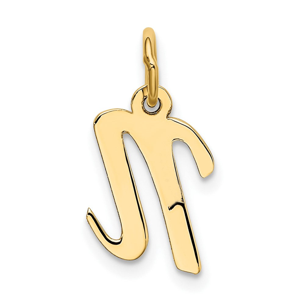 10K Gelbgold Klein Schreibschrift Initiale N Charm