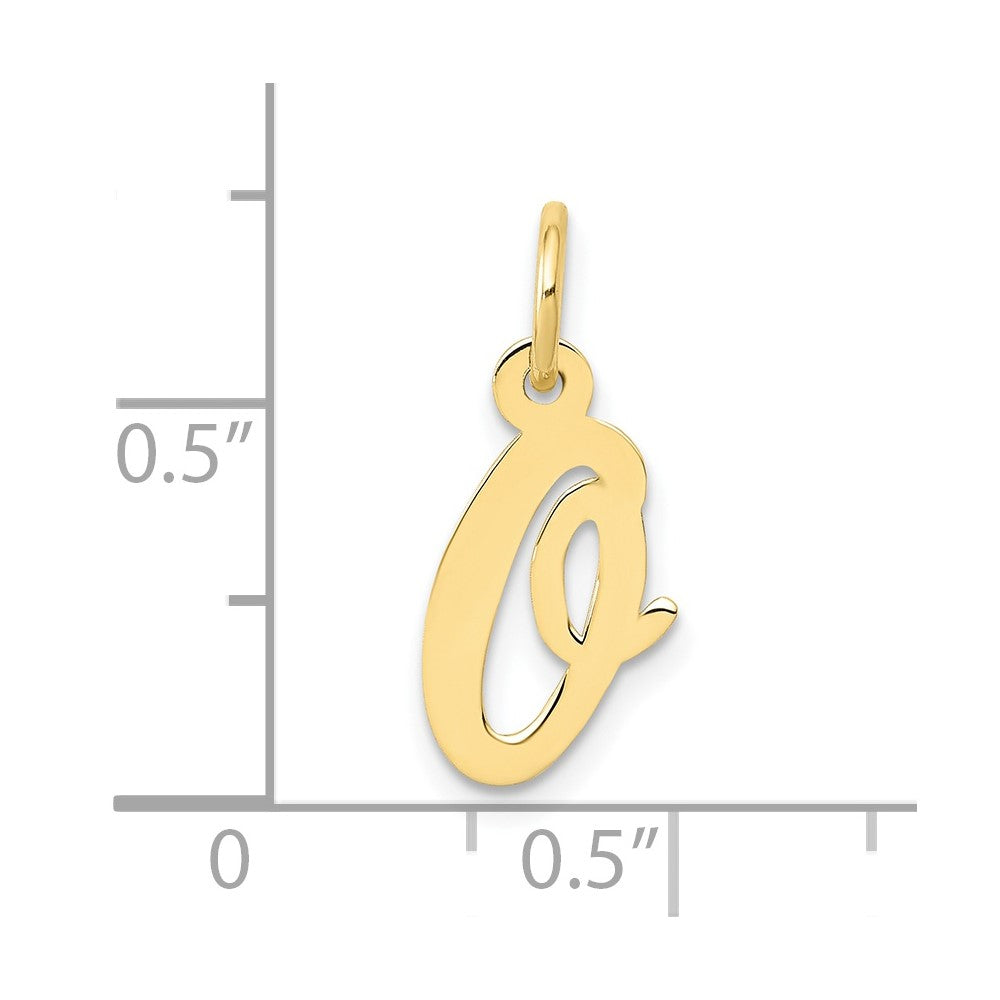 10K Gelbgold Klein Schreibschrift Initiale O Charm