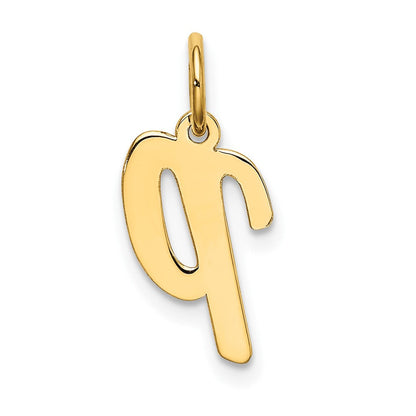 10K Gelbgold Klein Schreibschrift Initiale P Charm