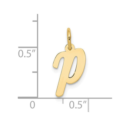 10K Gelbgold Klein Schreibschrift Initiale P Charm