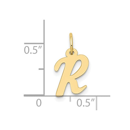 10K Gelbgold Klein Schreibschrift Initiale R Charm