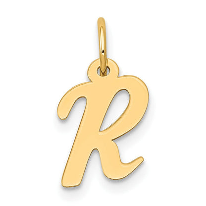 10K Gelbgold Klein Schreibschrift Initiale R Charm