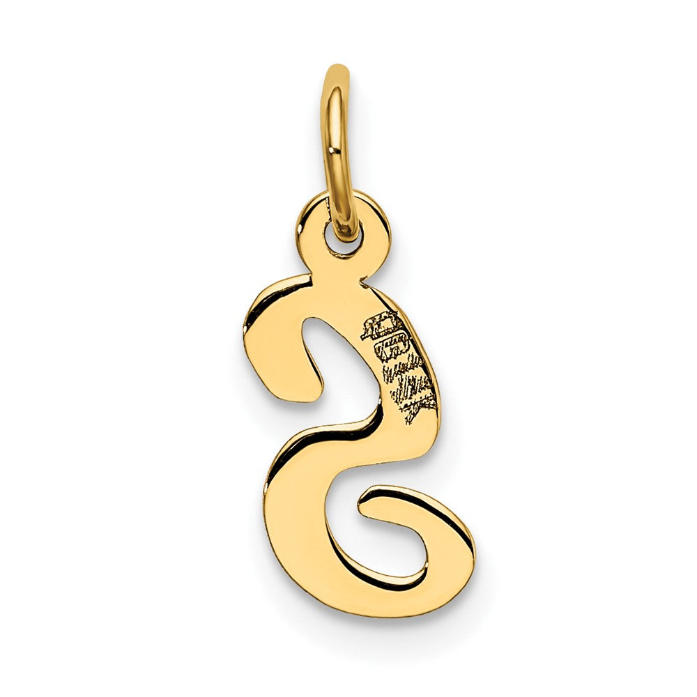 10K Gelbgold Klein Schreibschrift Initiale S Charm
