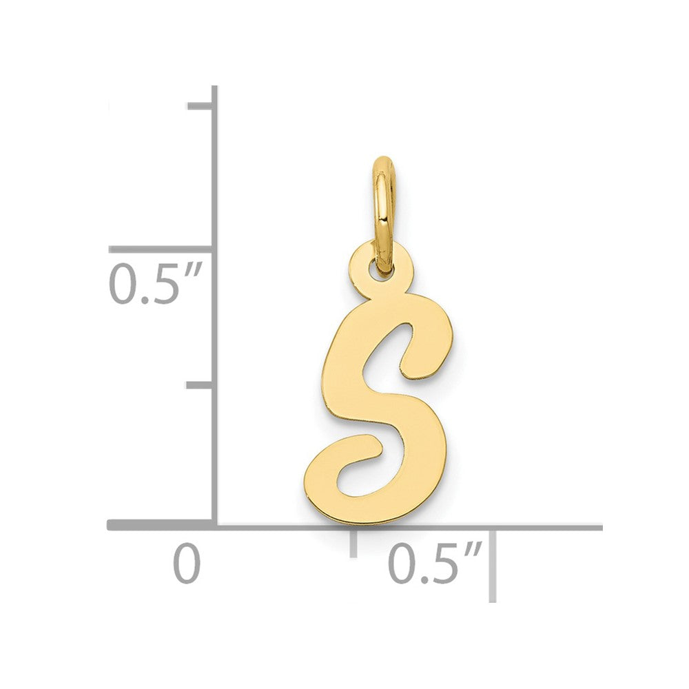 10K Gelbgold Klein Schreibschrift Initiale S Charm