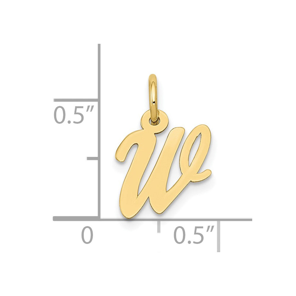 10K Gelbgold Klein Schreibschrift Initiale W Charm