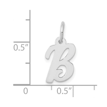 10K Weißgold Klein Schreibschrift Initiale B Charm