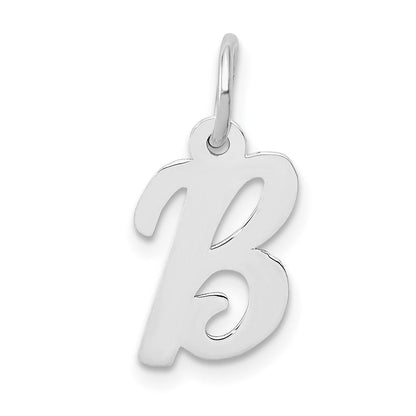 10K Weißgold Klein Schreibschrift Initiale B Charm