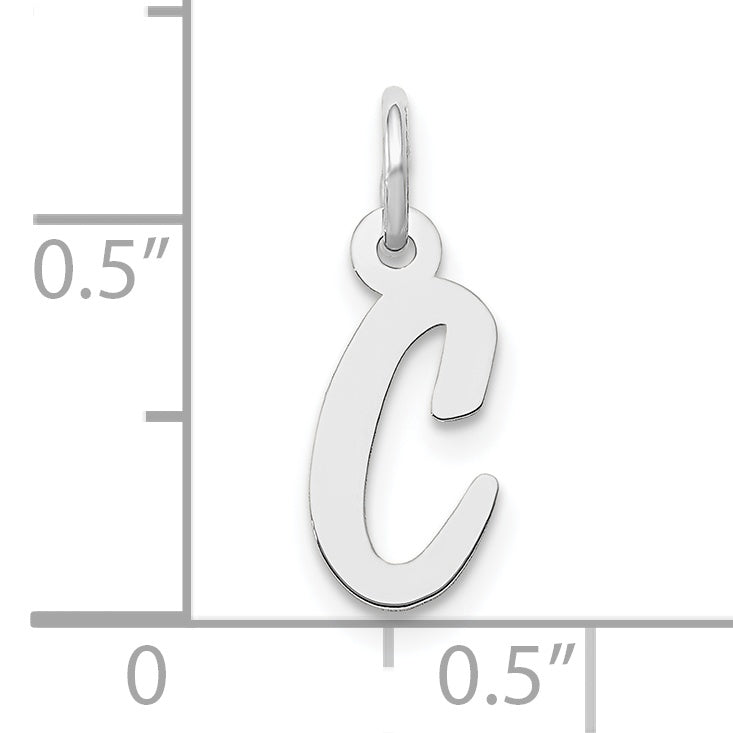 10K Weißgold Klein Schreibschrift Initiale C Charm