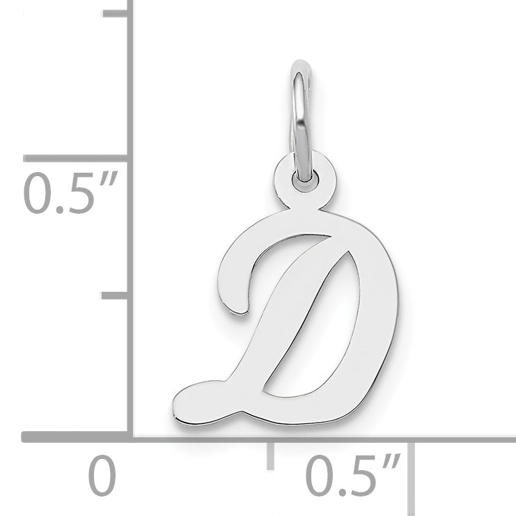10K Weißgold Klein Schreibschrift Initiale D Charm