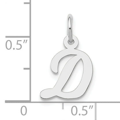 10K Weißgold Klein Schreibschrift Initiale D Charm